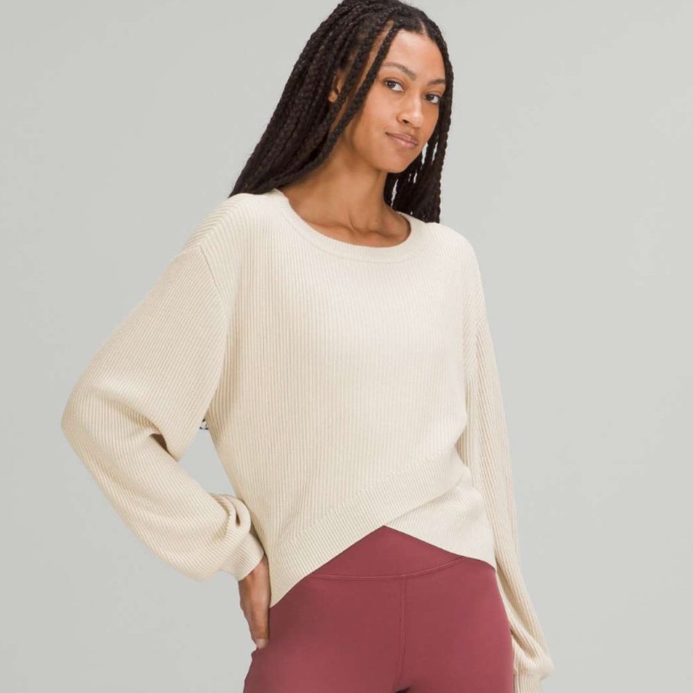 Lululemon Reversible Crossover Sweater White Opal, 10